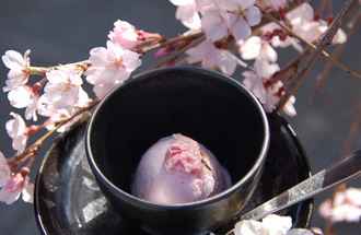 春のデザート　桜アイス